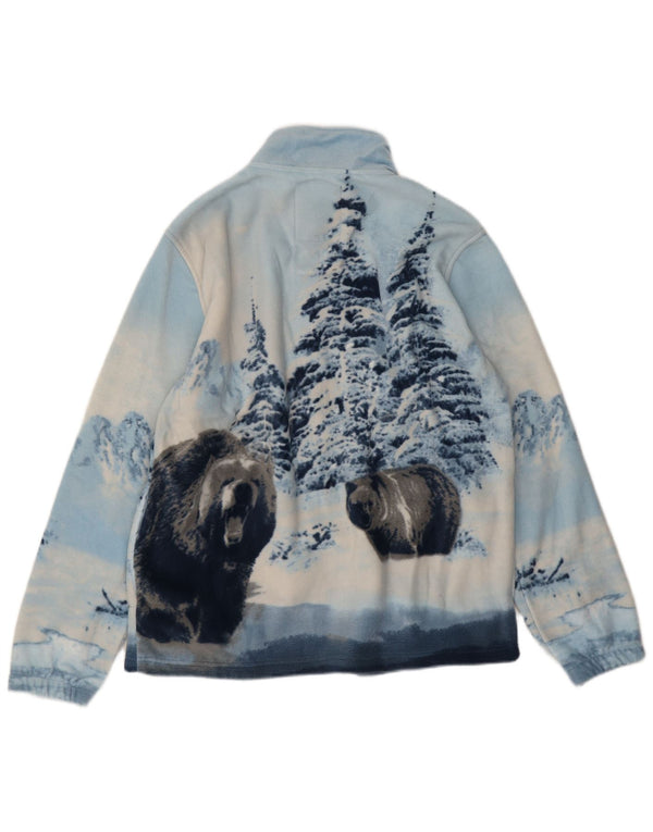 Atlas For Men Giacca in pile con grafica da uomo UK 38 Blu medio Stampa animale