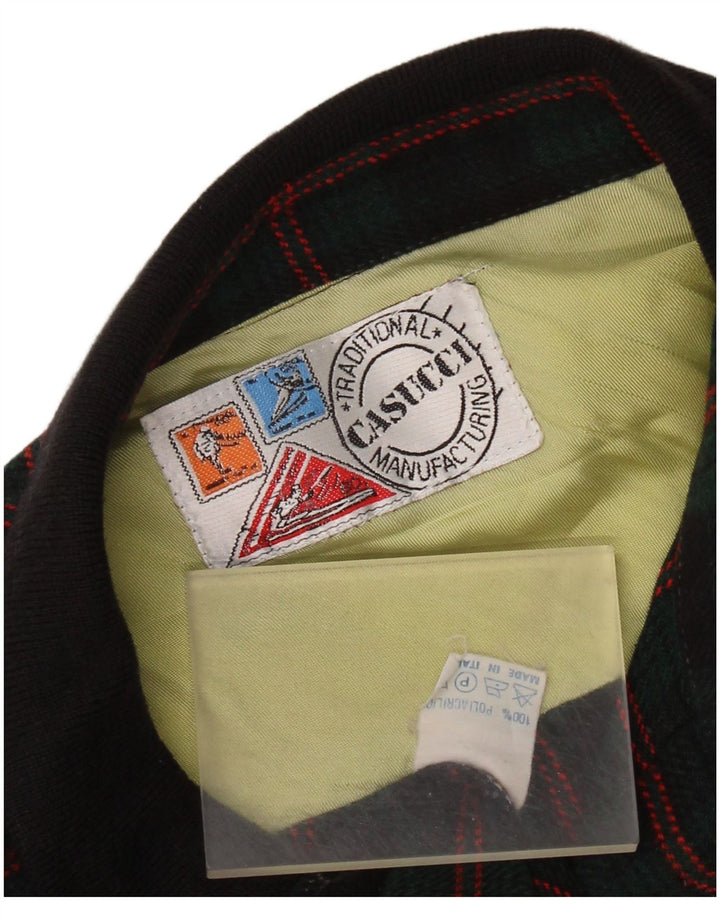 Casucci Camicia da uomo in flanella a quadri verdi grandi in poliacrilico