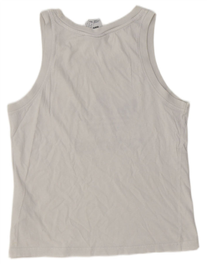 Canottiera grafica da donna Adidas UK 10 piccola in cotone bianco