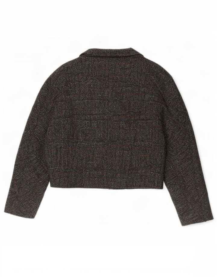 Giacca blazer doppiopetto da donna Rehli UK 14 grigio medio a quadri