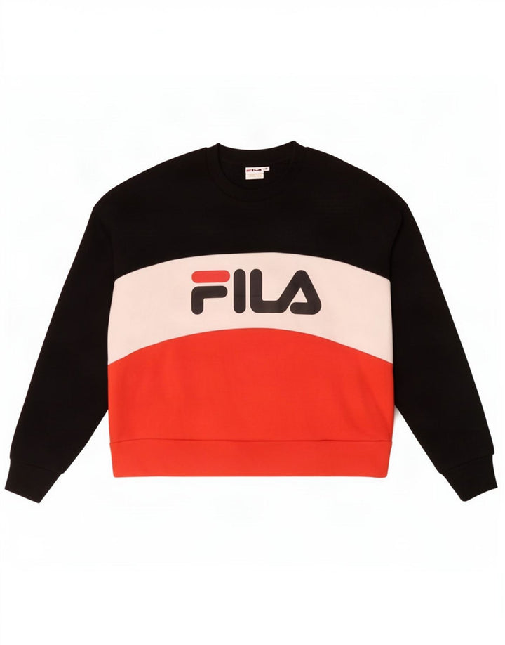Felpa grafica da donna Fila Maglione UK 14 medio multicolore