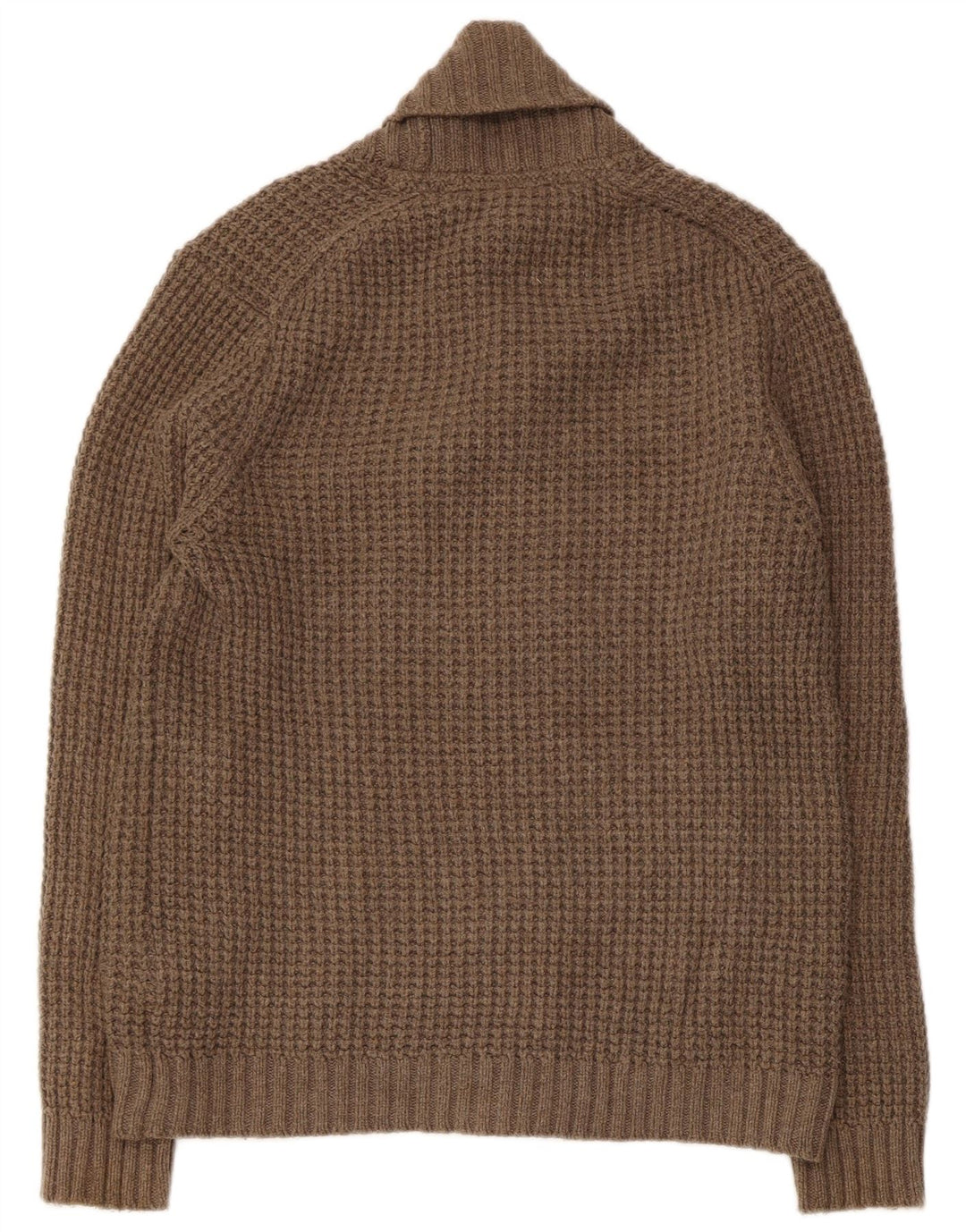 Maglione cardigan doppio petto da uomo Ted Baker taglia 4 cotone marrone medio