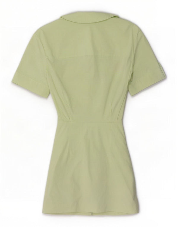 Zara Womens Bodycon Dress UK 6 XS Green Cotton