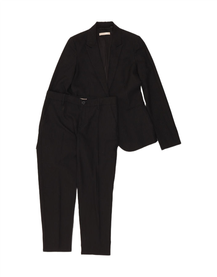 Stefanel Abito da Donna 1 Bottone 2 Pezzi IT 40 Piccolo W28 L28 Gessato Nero