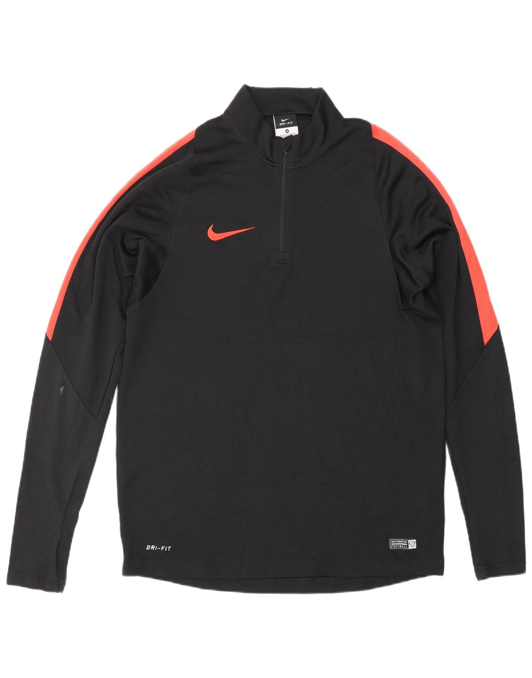Nike - Maglia da tuta pullover con zip e collo da uomo, media, nera, poliestere, sportiva