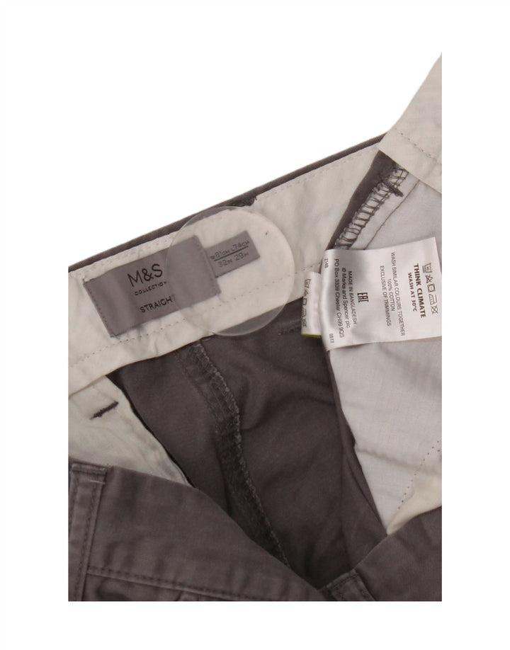 Pantaloni chino dritti da uomo Marks & Spencer W32 L29 cotone grigio