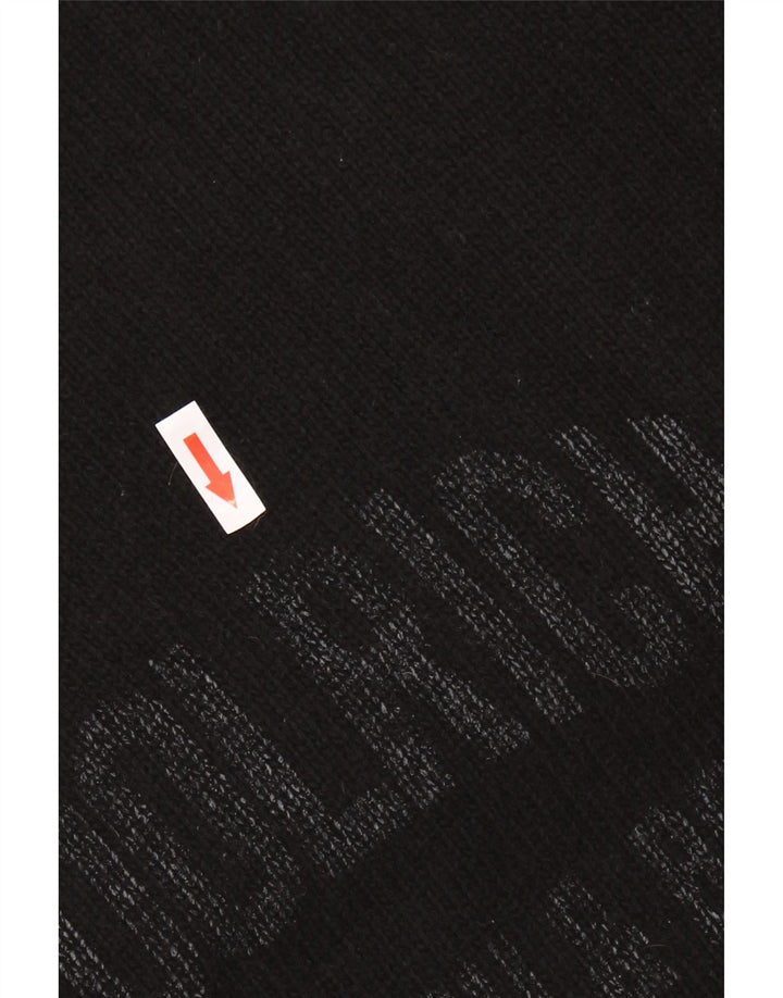 Maglione maglione girocollo con grafica da uomo Woolrich XL lana nera