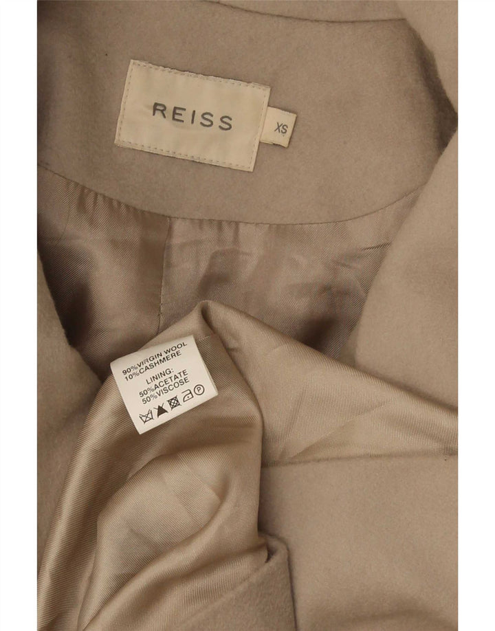 Cappotto doppiopetto da donna Reiss UK 6 XS Beige Lana vergine