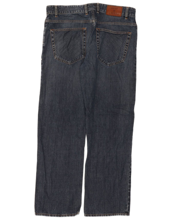 Gant Jeans dritti da uomo Jason vestibilità regolare W34 L30 cotone blu