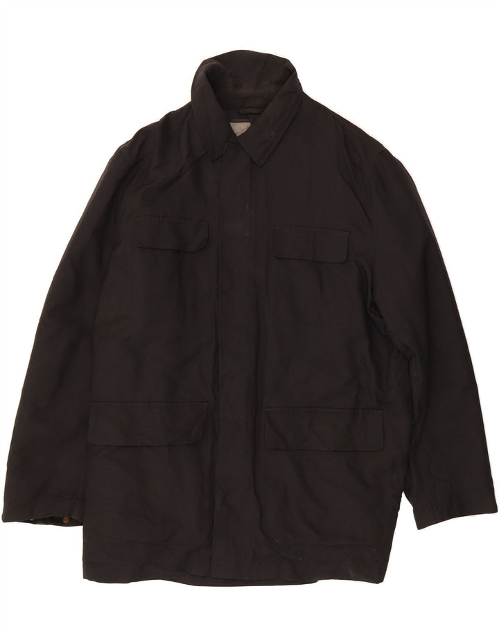 JAEGER Mens Utility Jacket UK 42 XL Black Cotton Vintage Jaeger and Second-Hand Jaeger from Messina Hembry 