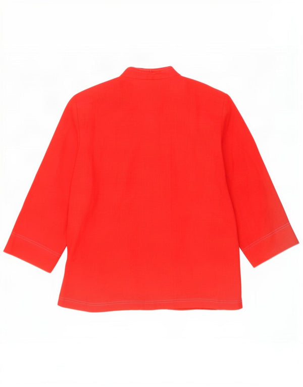 Sasha Camicia da donna con maniche a 3/4 Camicetta UK 14 Lino rosso medio
