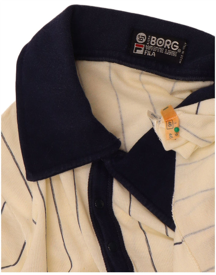 Polo Rugby Uomo Fila IT 46 Small Cotone a Righe Bianche