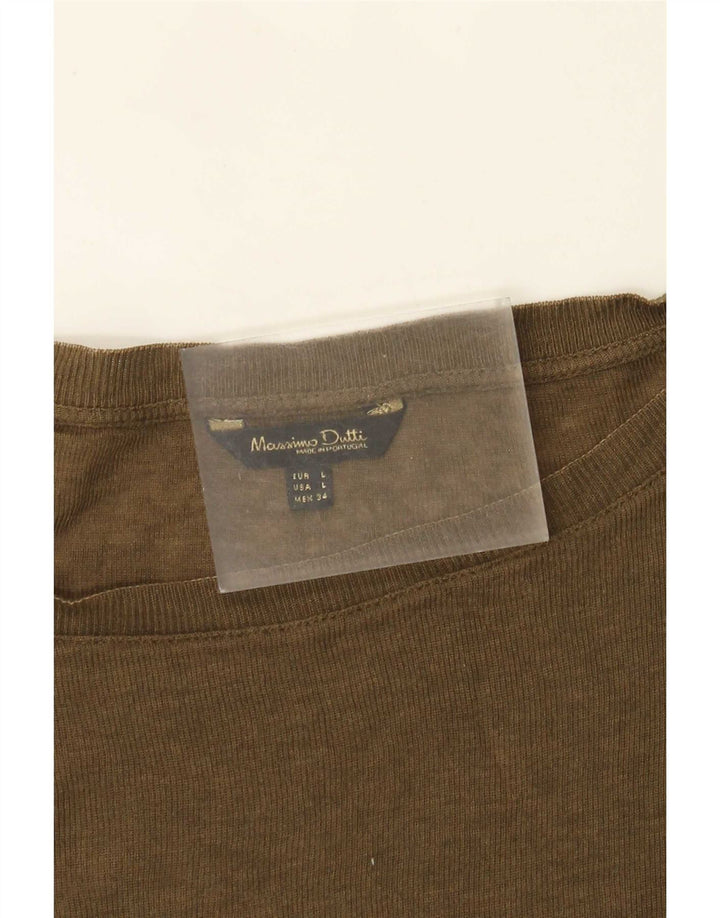 Massimo Dutti Top da donna a maniche lunghe UK 16 Large Khaki