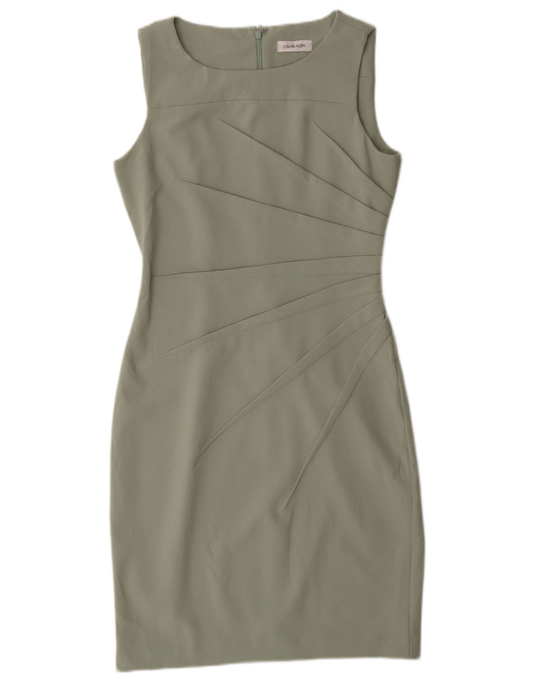 Abito aderente senza maniche da donna Calvin Klein UK 12 Poliestere verde medio