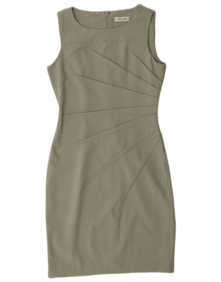 Abito aderente senza maniche da donna Calvin Klein UK 12 Poliestere verde medio