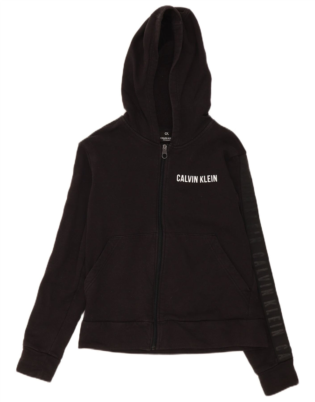 Maglione con cappuccio e zip Calvin Klein da donna Performance UK 14 medio nero