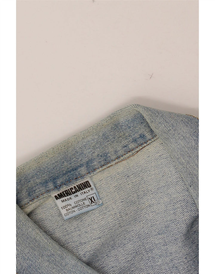 AMERICANINO Mens Denim Jacket UK 42 XL Blue Cotton
