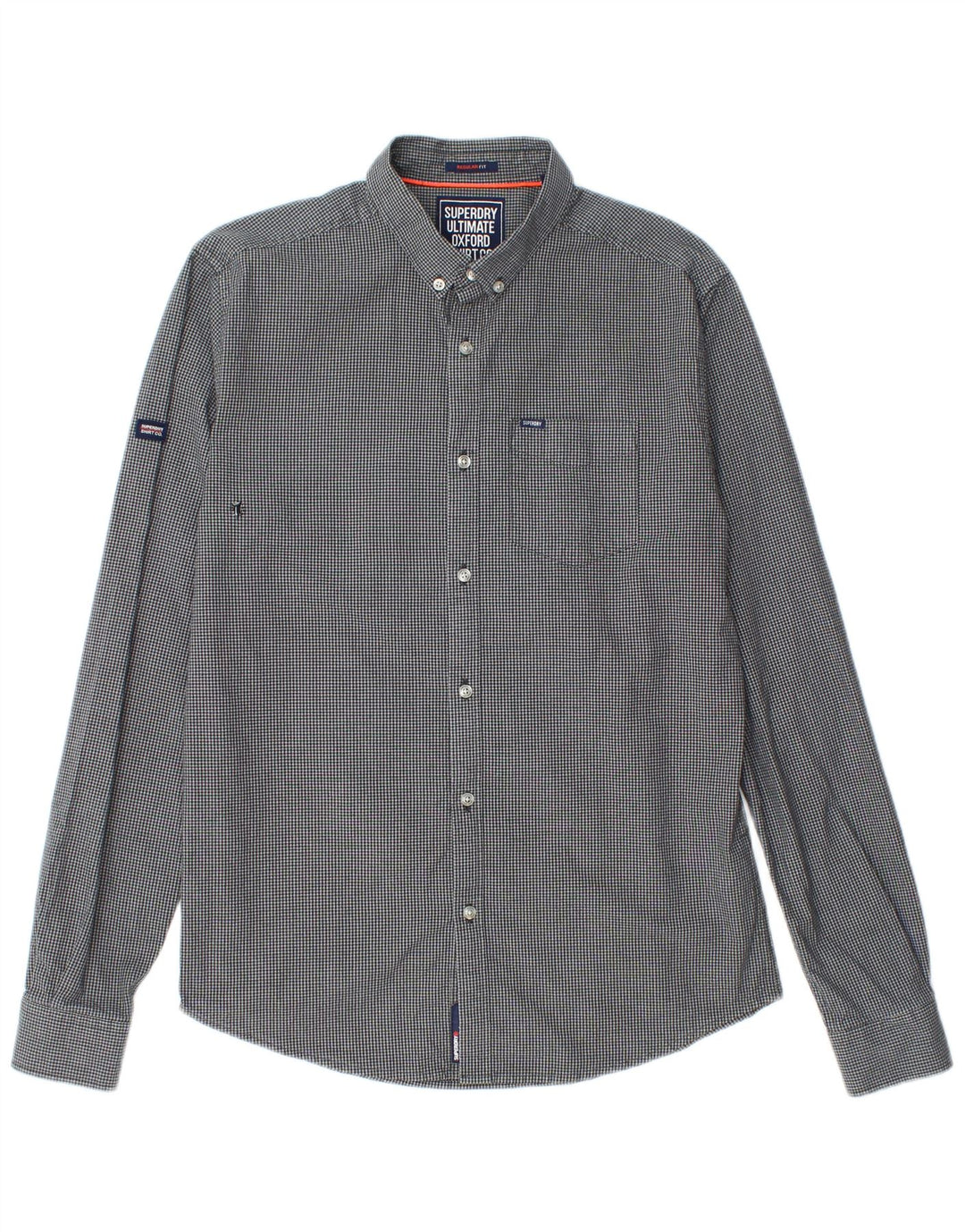 Camicia da uomo Superdry in cotone a quadretti blu navy medio