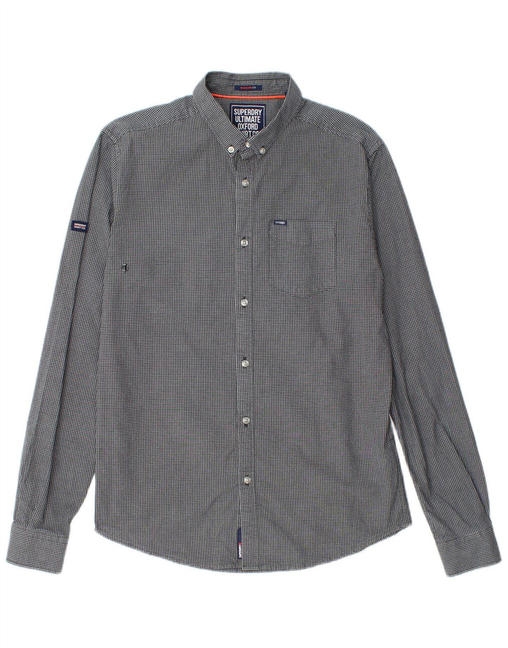 Camicia da uomo Superdry in cotone a quadretti blu navy medio