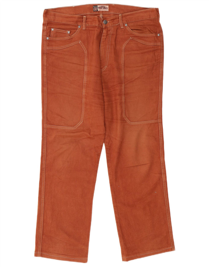 Jeans dritti da uomo Wampum W38 L28 cotone marrone