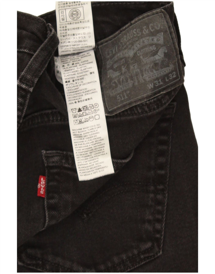Jeans Levi's Uomo 511 Slim W31 L32 Cotone Nero