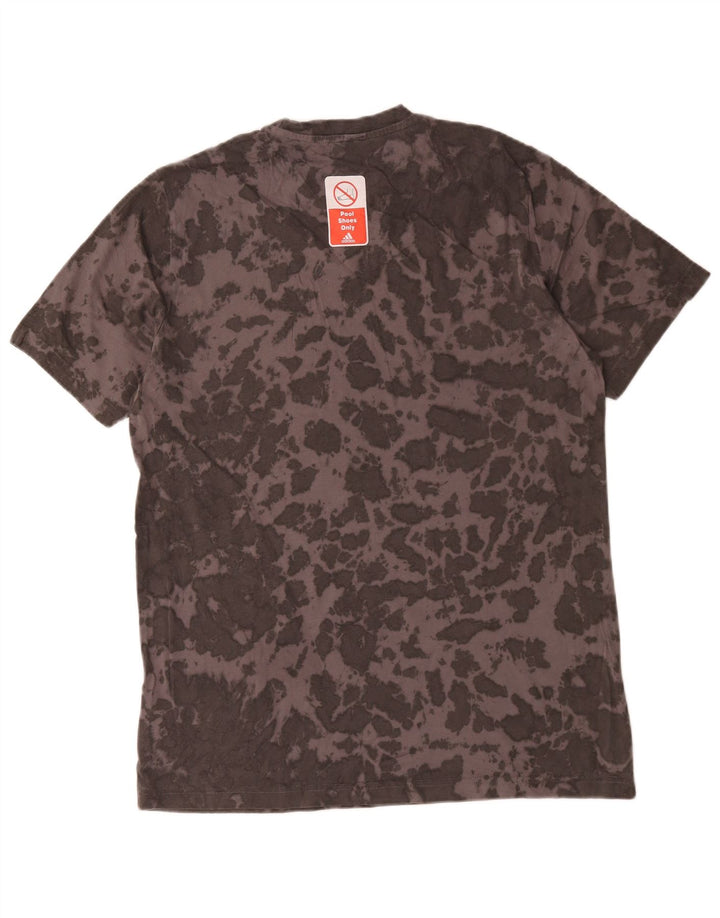 T-shirt da uomo Adidas Top in cotone tie-dye grigio medio