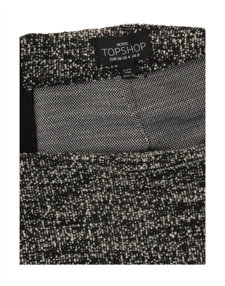 Topshop Minigonna da donna UK 8 Small W27 Poliestere screziato nero