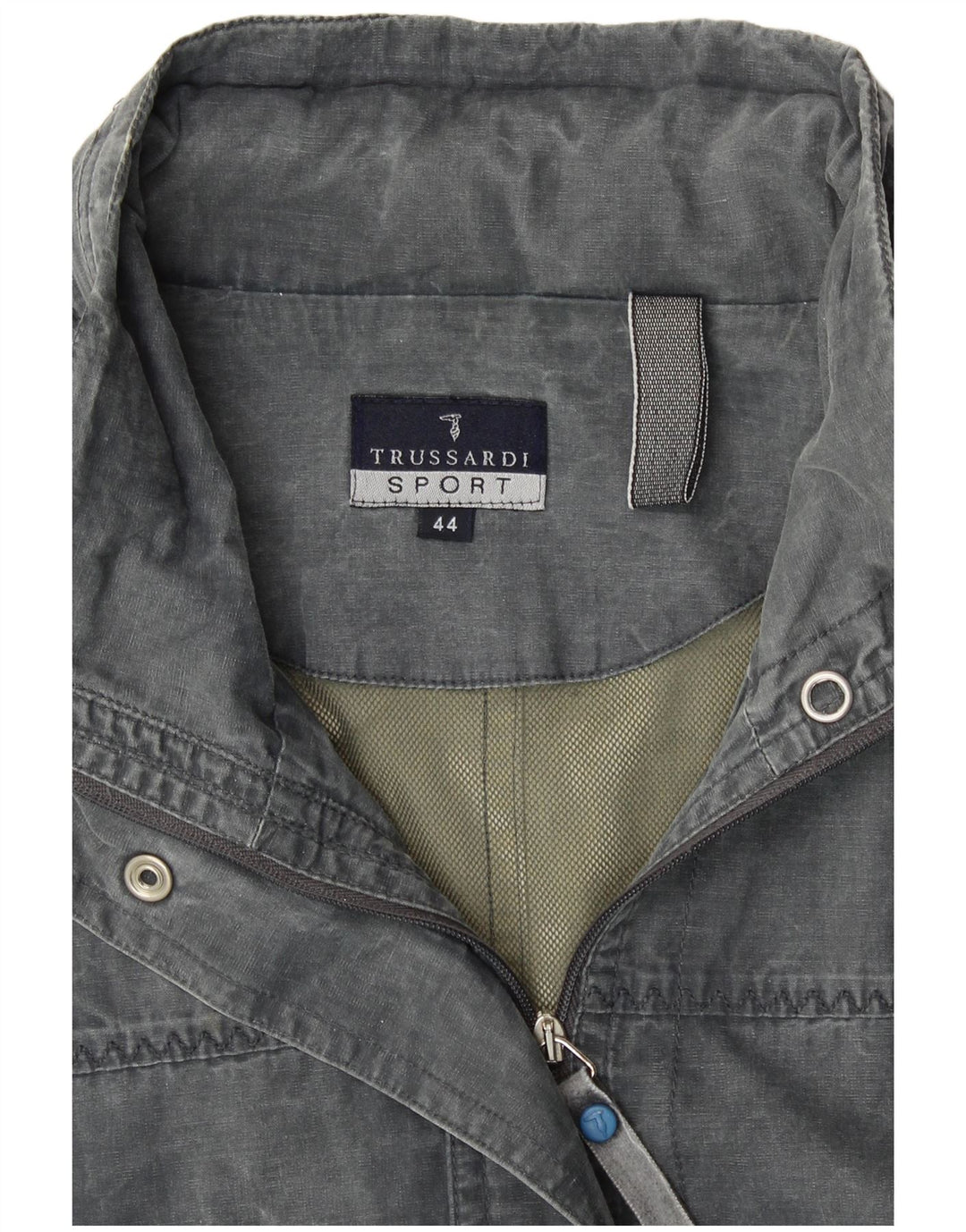 Giacca Utility con Cappuccio Donna TRUSSARDI IT 44 Cotone Grigio Medio