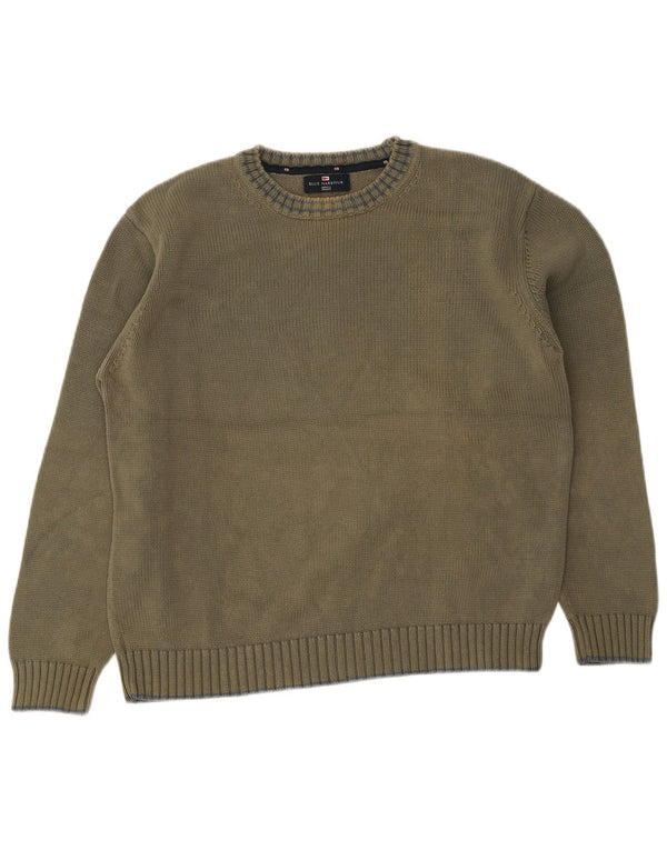 Maglione maglione girocollo da uomo Marks & Spencer grande cotone verde