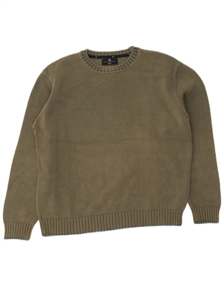 Maglione maglione girocollo da uomo Marks & Spencer grande cotone verde