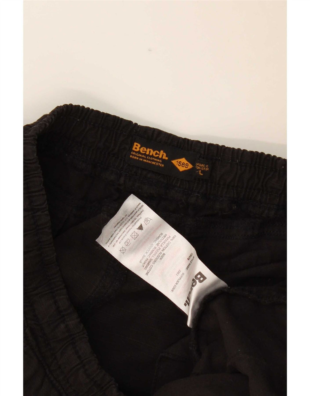 Pantaloni cargo da jogging da uomo Bench grandi W34 L30 neri