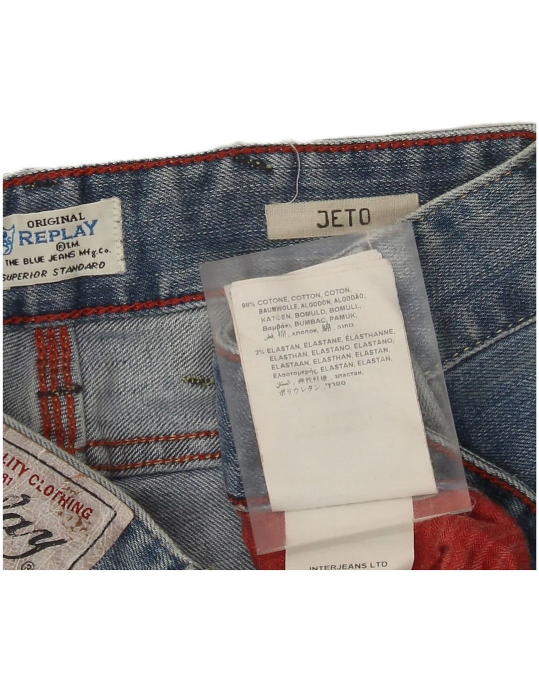 Replay Jeans Jeto Slim da uomo W34 L32 cotone blu