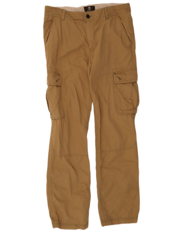 Pantaloni cargo dritti da uomo Timberland W33 L34 cotone marrone