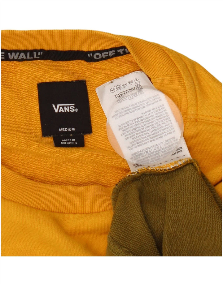 Felpa grafica da uomo di Vans, maglione in cotone color block giallo medio