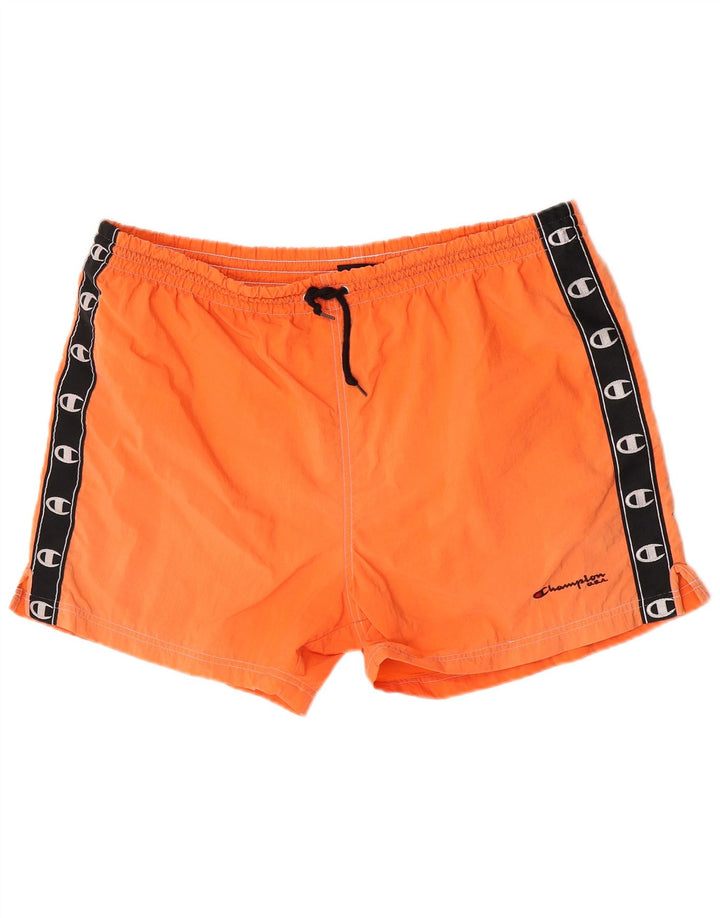Pantaloncini da bagno grafici da uomo Champion 2XL arancione color block in poliammide