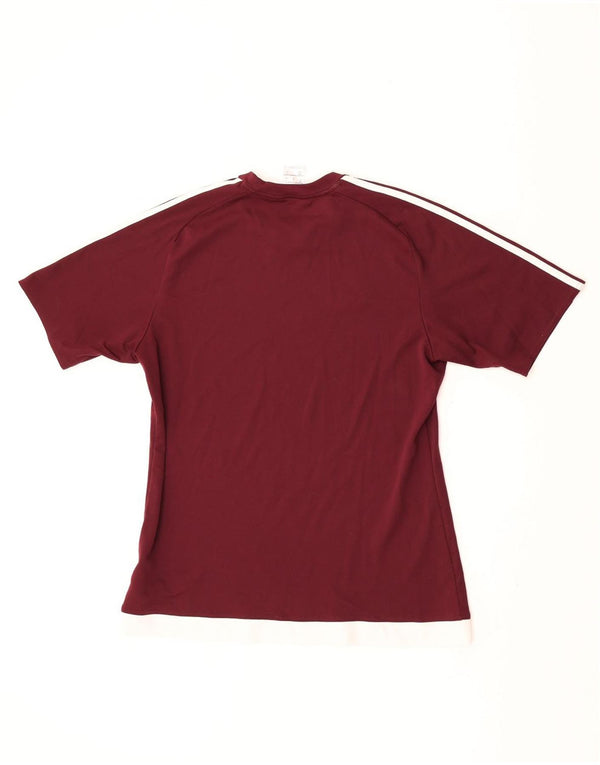 Adidas Mens Climalite T-Shirt Top Medium Maroon Polyester