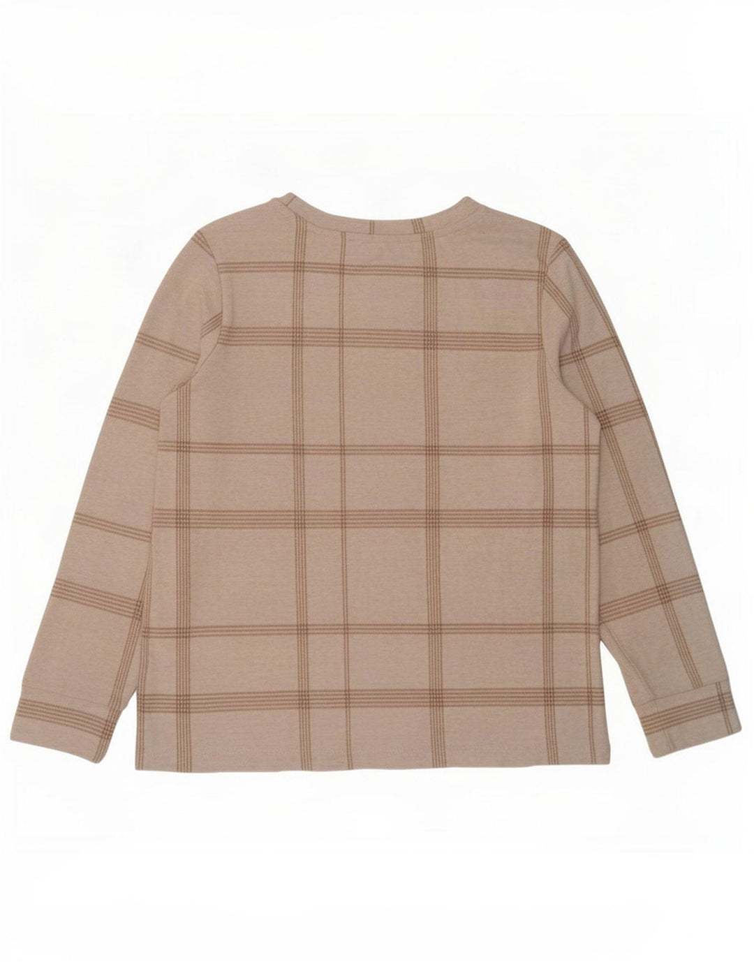 Marks & Spencer Top da donna a maniche lunghe UK 12 Medium Off White Check