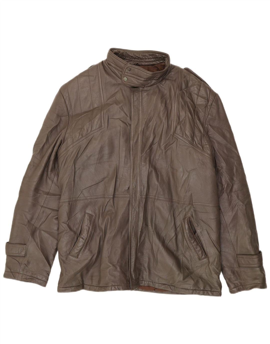 Giacca in pelle da uomo VINTAGE IT 54 2XL Pelle marrone