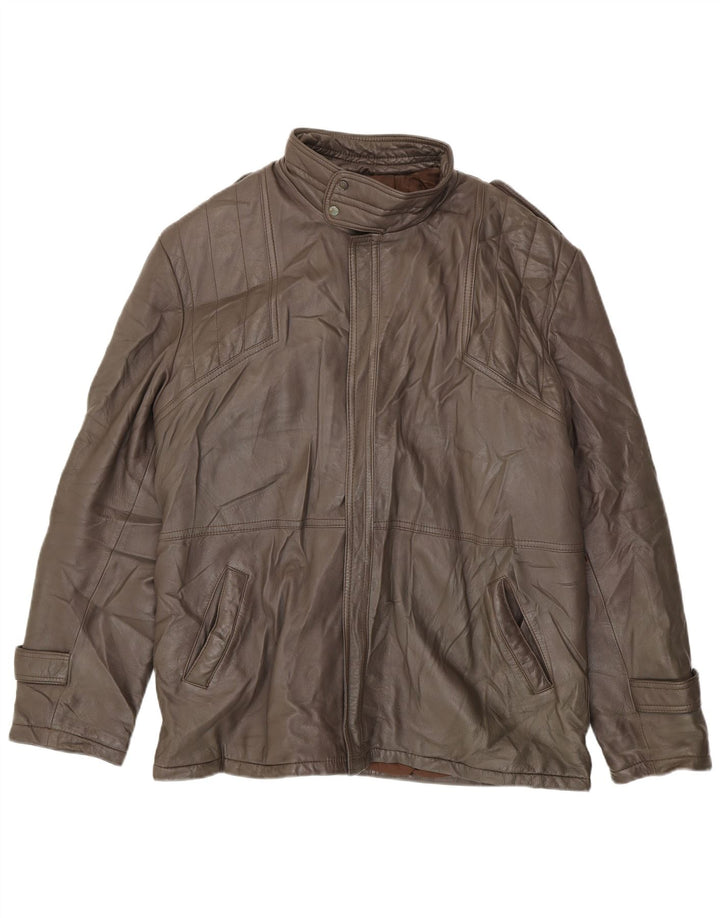 Giacca in pelle da uomo VINTAGE IT 54 2XL Pelle marrone