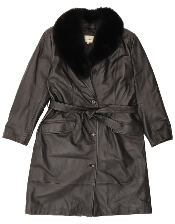 Cappotto In Pelle Donna Conbipel IT 48 Large Pelle Nera