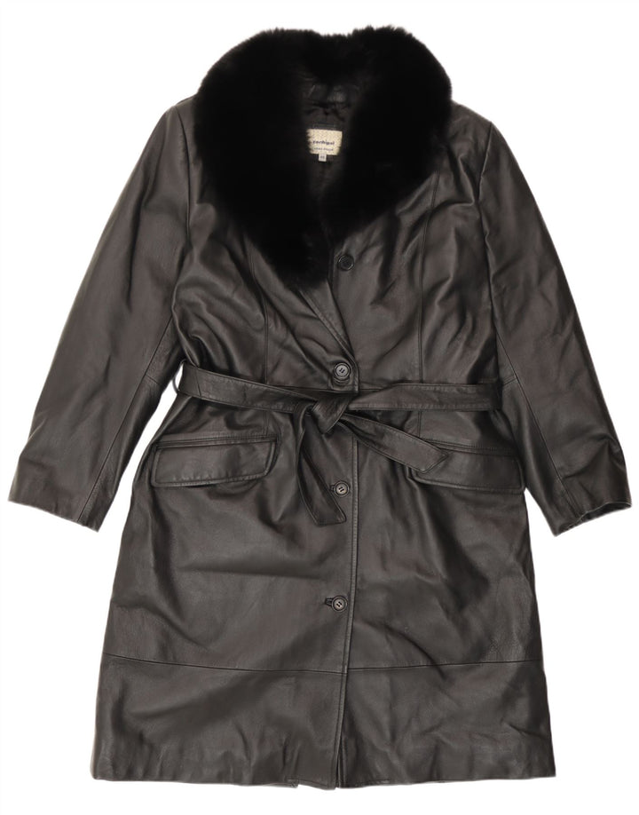 Cappotto In Pelle Donna Conbipel IT 48 Large Pelle Nera