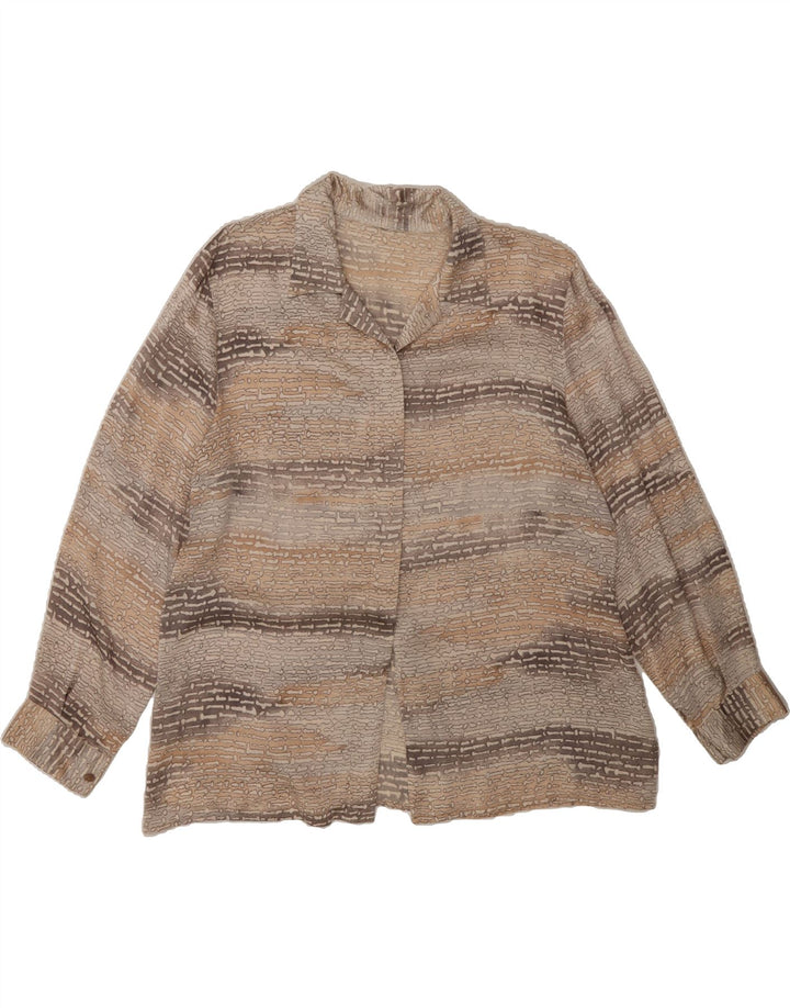 VINTAGE Womens Abstract Pattern Shirt UK 16 Large Beige Vintage Vintage and Second-Hand Vintage from Messina Hembry 