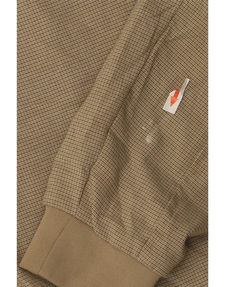Giubbotto bomber da uomo Zara UK 36 piccolo poliestere a quadri beige