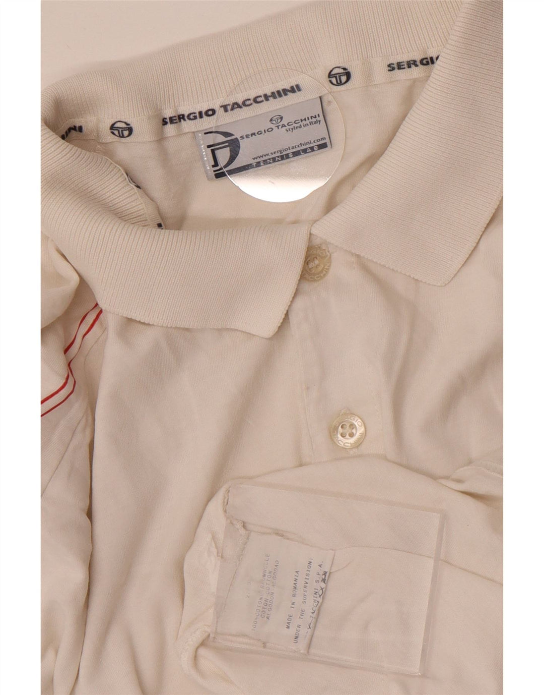 Polo Uomo Sergio Tacchini Large in Cotone a Righe Bianche