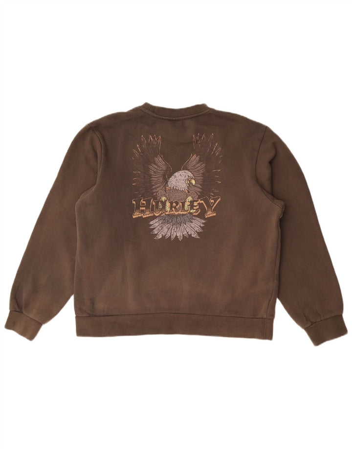 Felpa grafica da uomo Hurley Jumper XS in cotone marrone