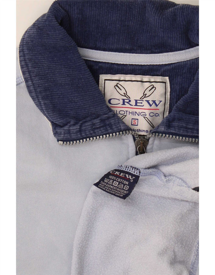 Crew Clothing Felpa da uomo con collo con zip, maglione piccolo in cotone blu