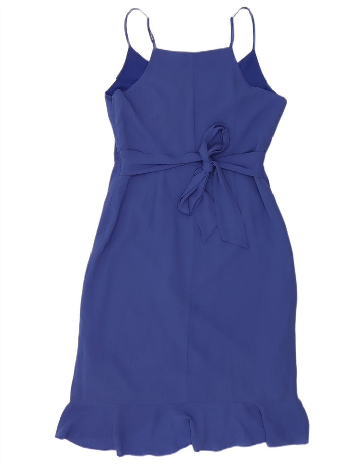 Abito tubino da donna senza maniche con volant sul davanti Oasis UK 12 Blu medio
