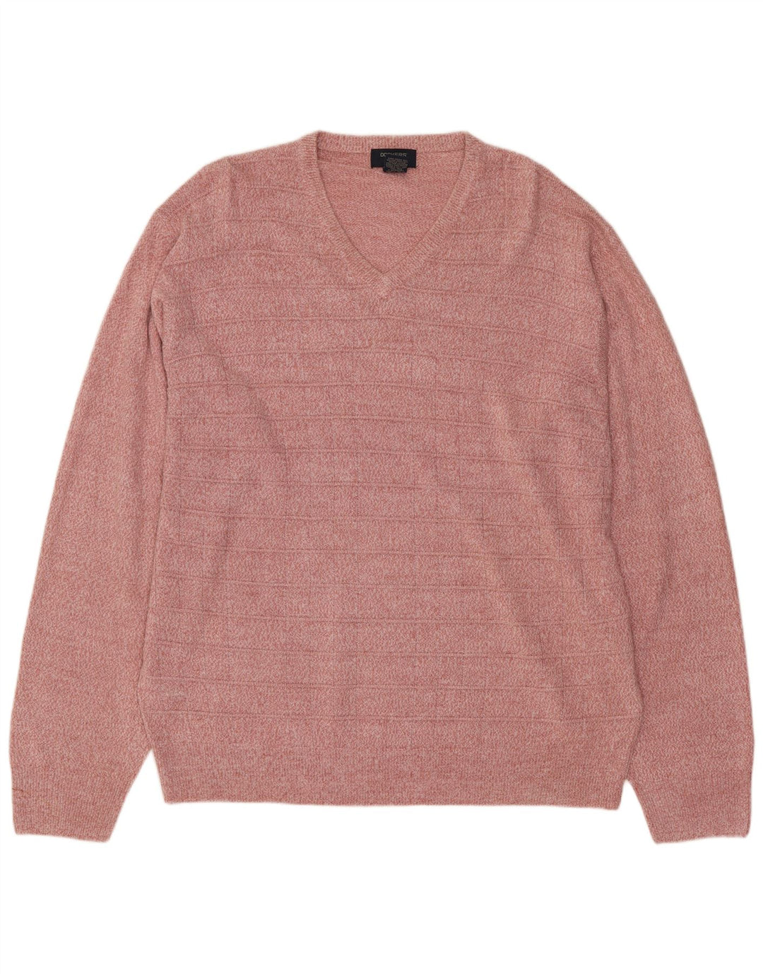 Maglione da uomo con scollo a V Dockers XL in cotone screziato rosa