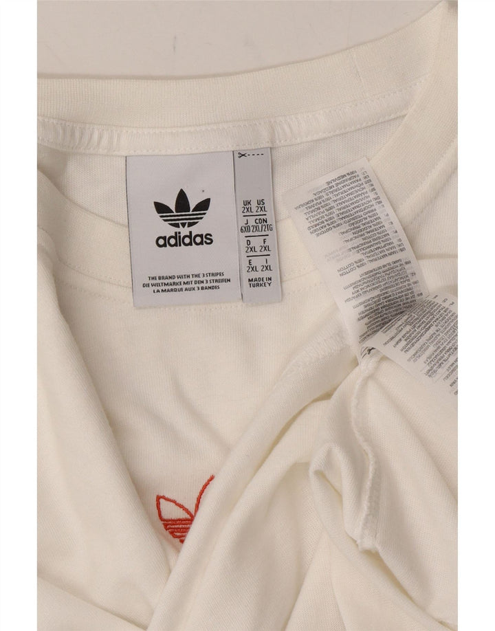 ADIDAS Mens T-Shirt Top 2XL White Cotton