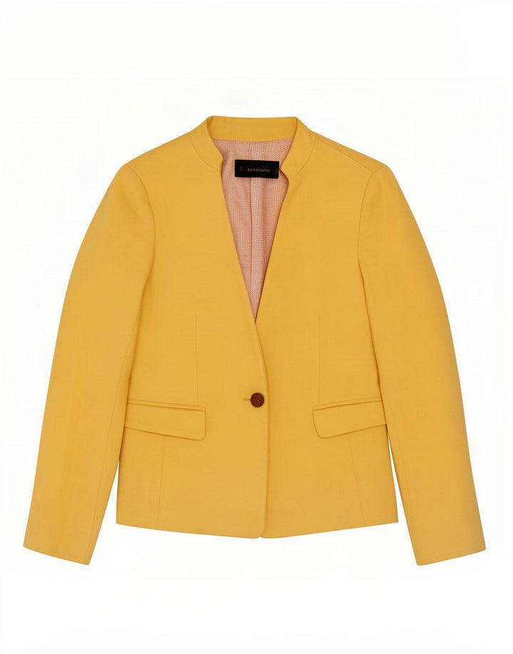 Giacca blazer a 1 bottone da donna Zara UK 6 XS gialla